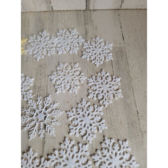 Variety glitter white snowflake ornament Xmas‎ set decor snow - Picture 4 of 8